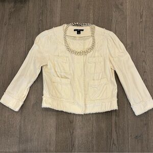 Gap fringe trim Jacket small